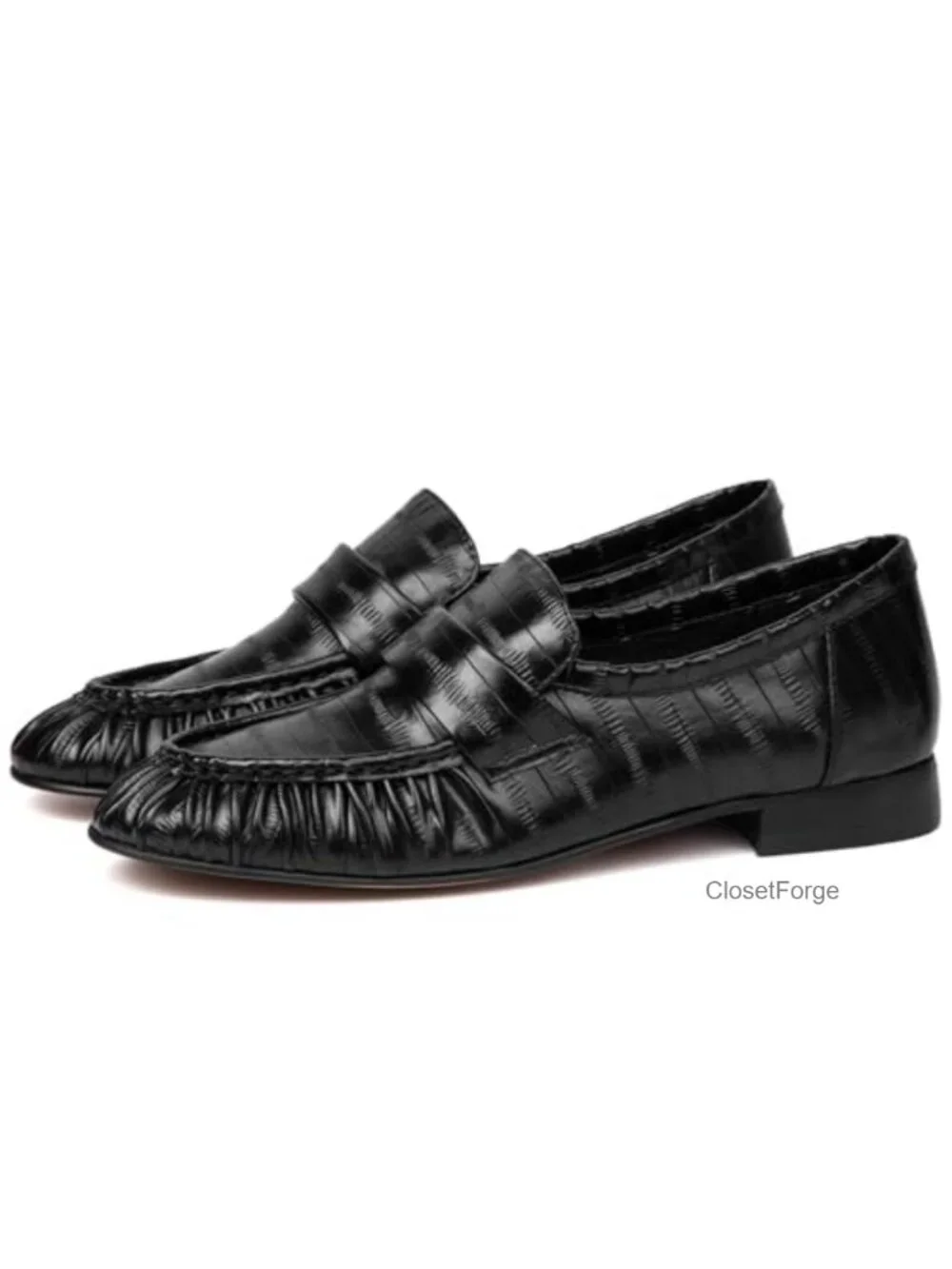 Women's Chunky Heel Penny Loafers Slip On Dressy Work Flats